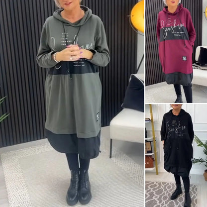 🔥🥰 Plus size mintás ruha, divatos őszi-téli viseletre