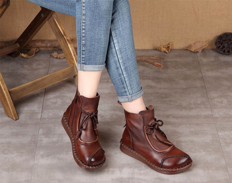 👢【35-40】Botas retro de cuero suave, diseño de moda, nueva colección otoño-invierno 2025 para mujeres.