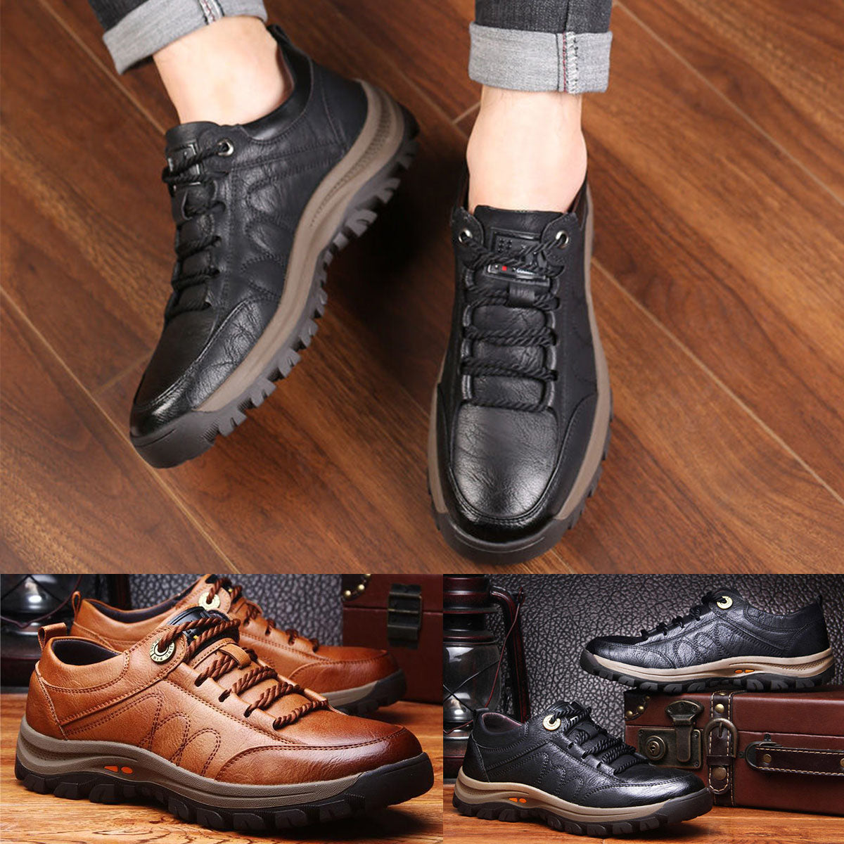 👞Προσφορά περιορισμένου χρόνου -50%⏳【39-48】Ανδρικά Casual Παπούτσια από Γνήσιο Δέρμα - Αδιάβροχα και Αντιολισθητικά