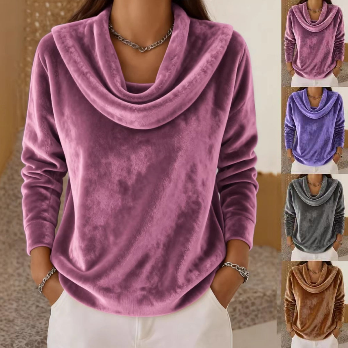 🔥【S-3XL】Νέο casual φαρδύ φλις τοπ με μακριά μανίκια, μαλακό και άνετο
