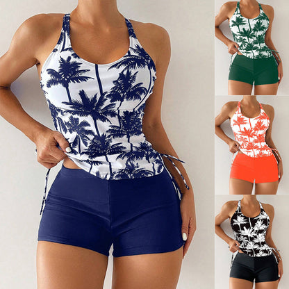🏖️【Utolsó nap – 50% kedvezmény】🔥【S~2XL】Divatos mintás kétrészes fürdőruha szett, gyorsan száradó és légáteresztő, alakformáló és karcsúsító hatású