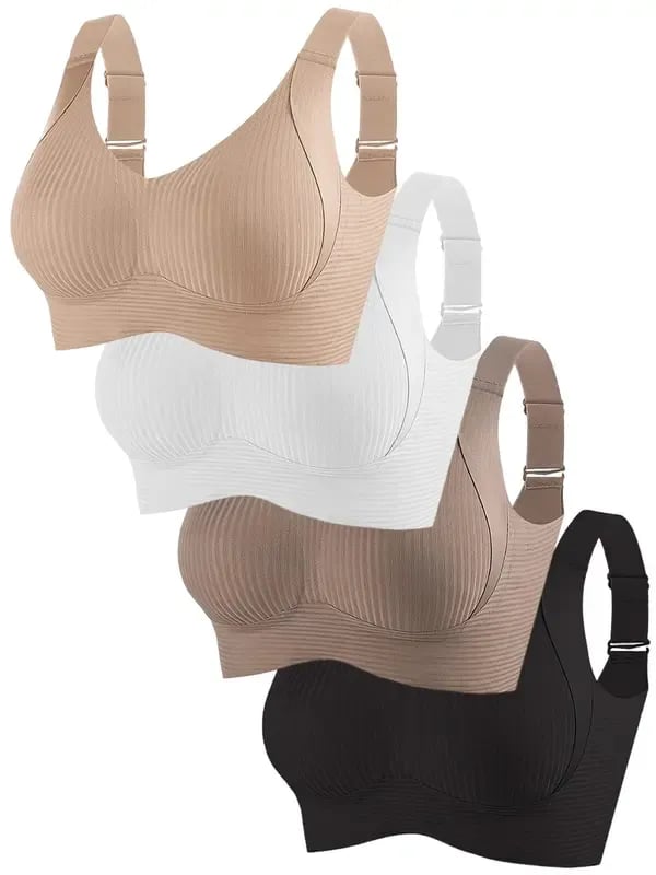 【Pack de 2 de alta calidad】Sujetador sin aros para mujer de una sola pieza ❤️【40-95 kg】Muy cómodo, con material suave y de alta elasticidad.