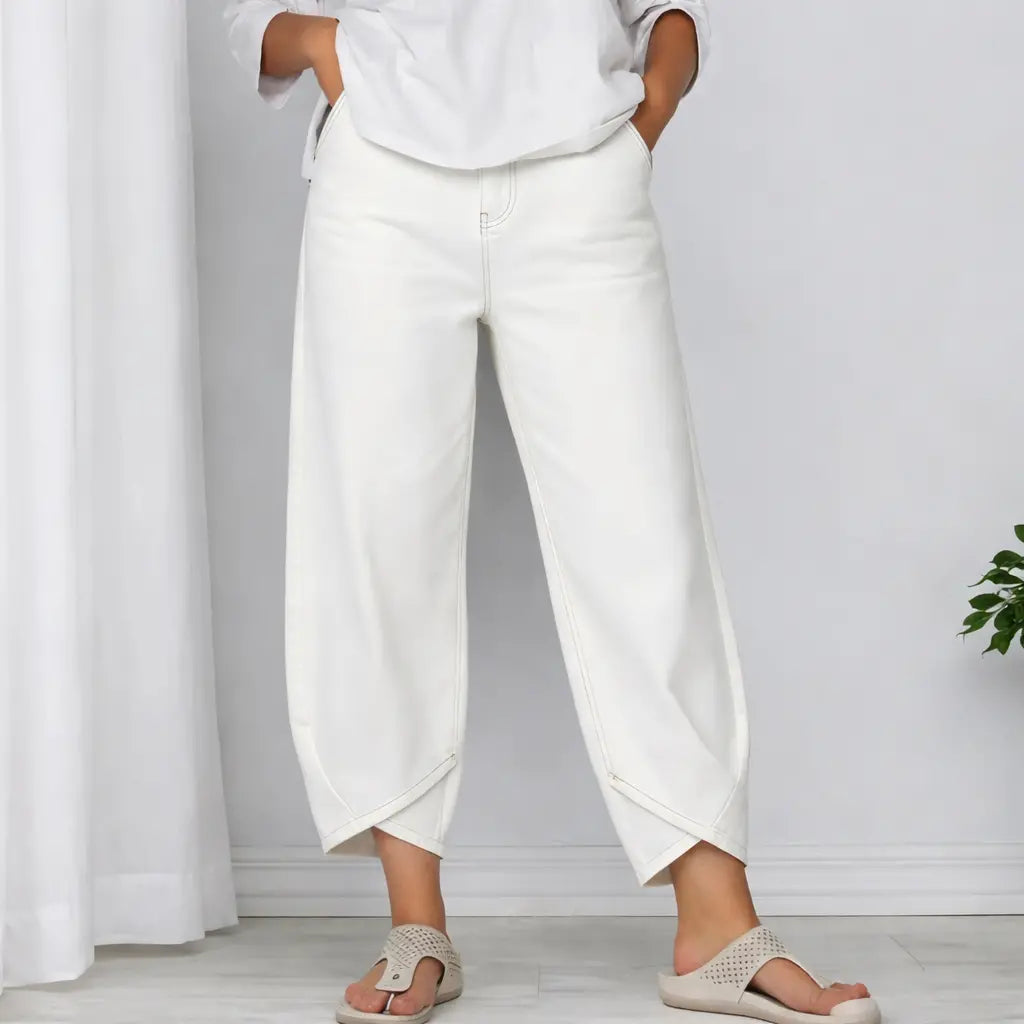👖【Továbbfejlesztett denim, puha és lélegző】 divatos, laza szabadidős farmer