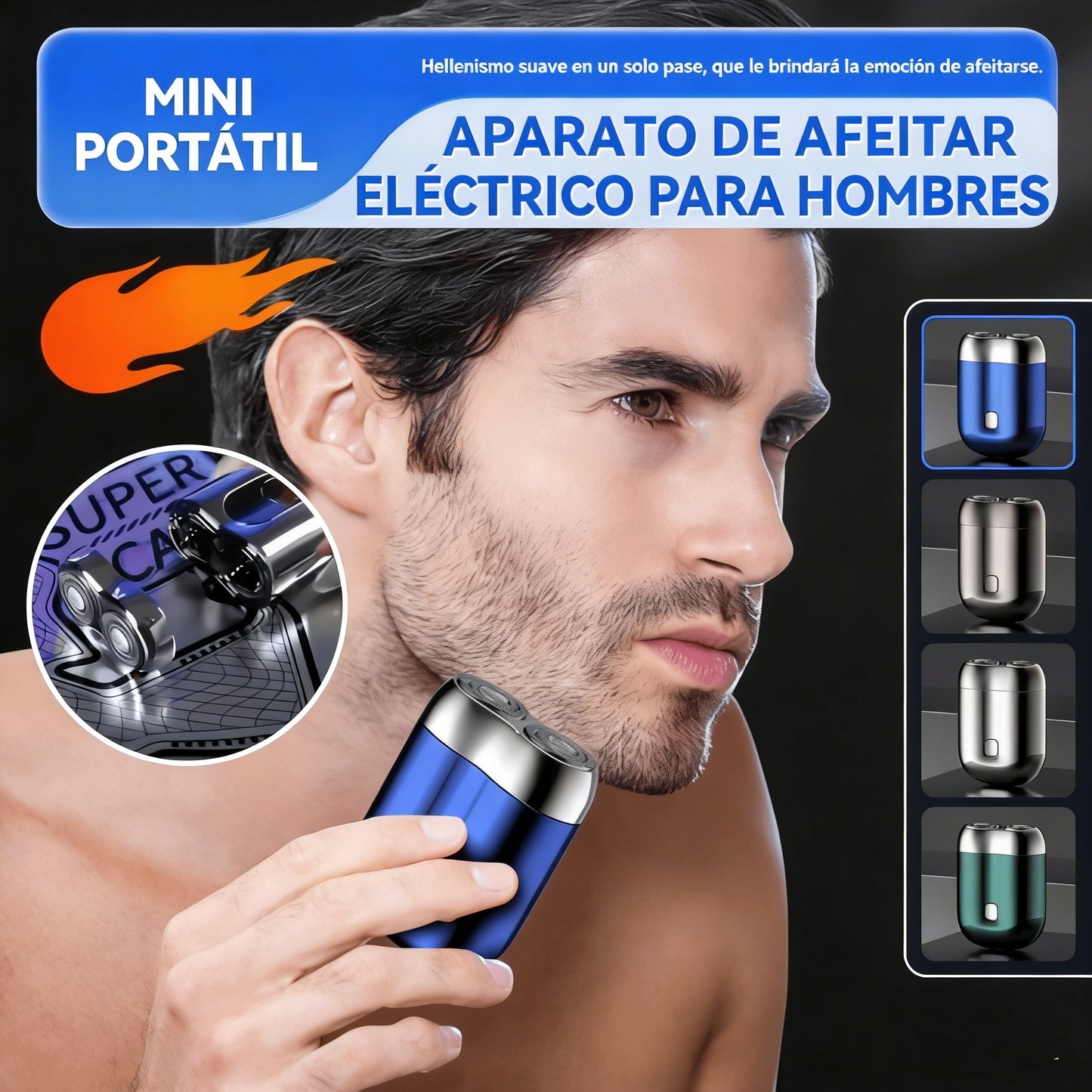 🪒 Nueva afeitadora eléctrica de doble cabezal, portátil, diseño magnético, totalmente lavable, recargable