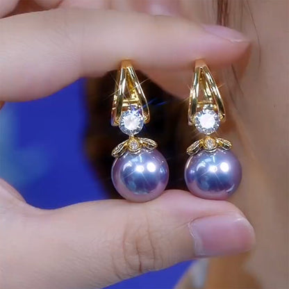 ✨ Nuevos pendientes de plata con perla de lujo 2025, pendientes elegantes y versátiles