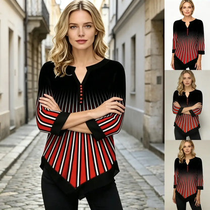 💟 Poslední den – sleva 50 % 【S–5XL】 Nová módní univerzální dámská halenka s potiskem, přiléhavý střih