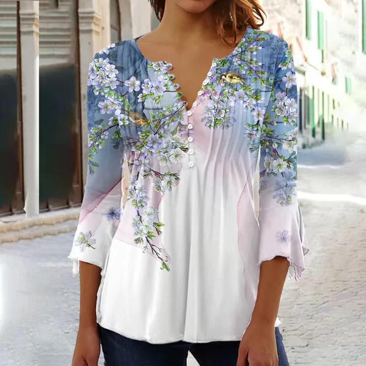 😍【Časově omezená nabídka】Stylové dámské tričko s výstřihem do V [S-5XL]