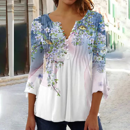 😍【Časově omezená nabídka】Stylové dámské tričko s výstřihem do V [S-5XL]