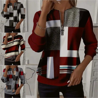 🔥【S–3XL】Női hosszú ujjú raglán ujjú pulóver – divatos mintával, kényelmes viselet