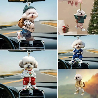 🐶[10 komada] Privjesak u obliku plišanog šteneta, akrilni privjesak za unutrašnjost automobila, ravni privjesak za retrovizor automobila, ukras