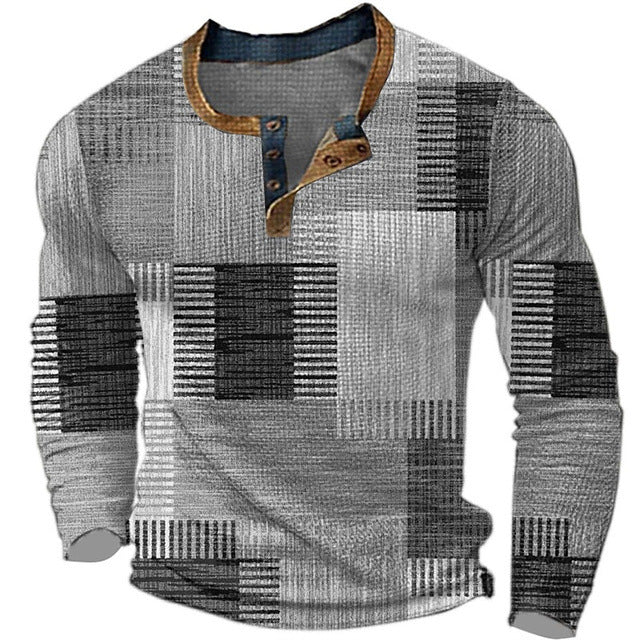 👔【S-4XL】Męska, jesienna, nowa, wygodna, długorękawa koszula z nadrukiem