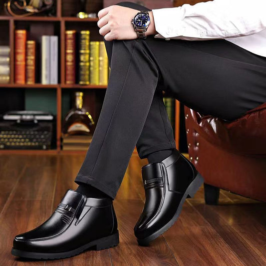 🔥【38-44】2025 Zapatos de invierno engrosados para hombre Cachemira de cuero genuino Resistente al frío y al calor