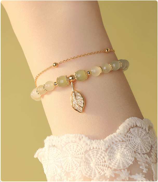 ✨Nový 14K zlatý náramok Hetian Jade