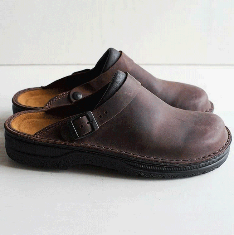 Ежедневни кожени чехли с мека подметка, стилен дизайн, семпли и ретро.