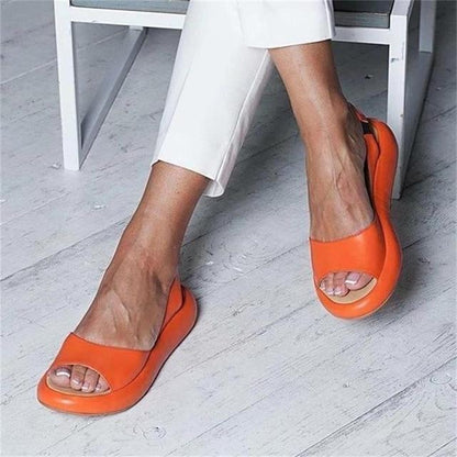 ⏳ Poslední den 50% sleva【35–43】👡 Dámské módní sandály s otevřenou špičkou, vyrobené z měkké kůže, s tlustou odpruženou podrážkou.