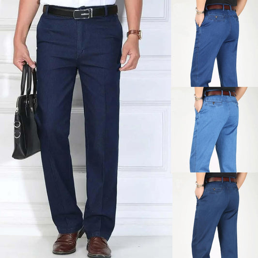 👖【55-110KG】Pánské lehké prodyšné elastické ležérní džíny