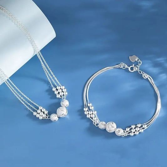✨【Náhrdelník + náramek】✨ Stylový náhrdelník a náramek s korálkovými detaily, které podtrhnou váš elegantní vzhled.