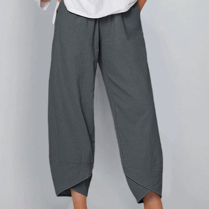 ✨【S-5XL】Letní volné kalhoty z bavlny a lnu, prodyšné a pohodlné, vysoce kvalitní materiál