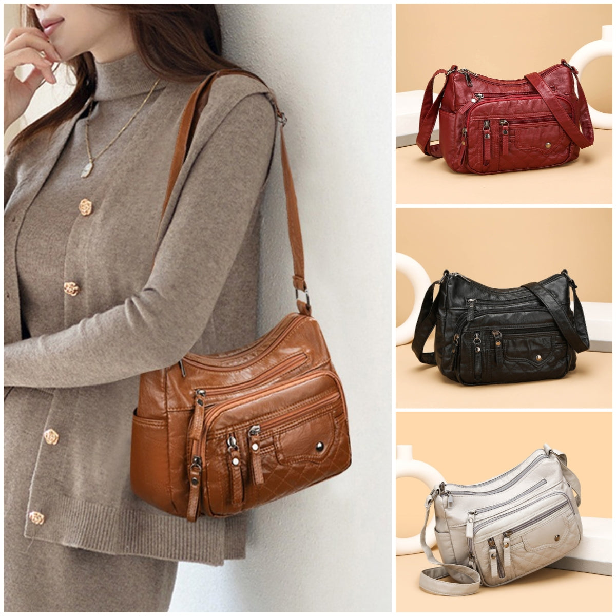 💥👜Nova mekana kožna torba velikog kapaciteta za nošenje na rame/preko ramena