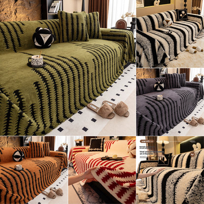 ✨【180*130cm】Oferta especial de Navidad para madrugadores:🎉 funda de sofá suave y antideslizante de felpa