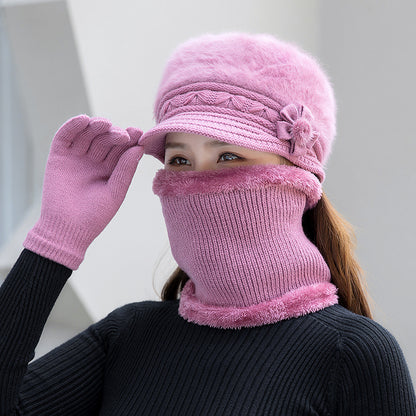 💥Висококачествена 【шапка + наметало】 дамска есенно-зимна модна топла плюшена шапка