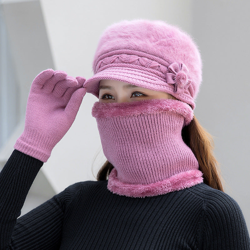 💥Висококачествена 【шапка + наметало】 дамска есенно-зимна модна топла плюшена шапка