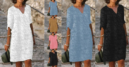👗【S-5XL】Haljina od pamuka i lana s cvjetnim printom