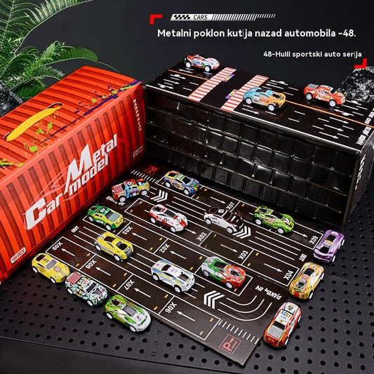 🎄Božićna ponuda! - 50% popusta🎁 48 mini automobila sa sklopivim stražnjim dijelom i ugrađenom garažom 🚗