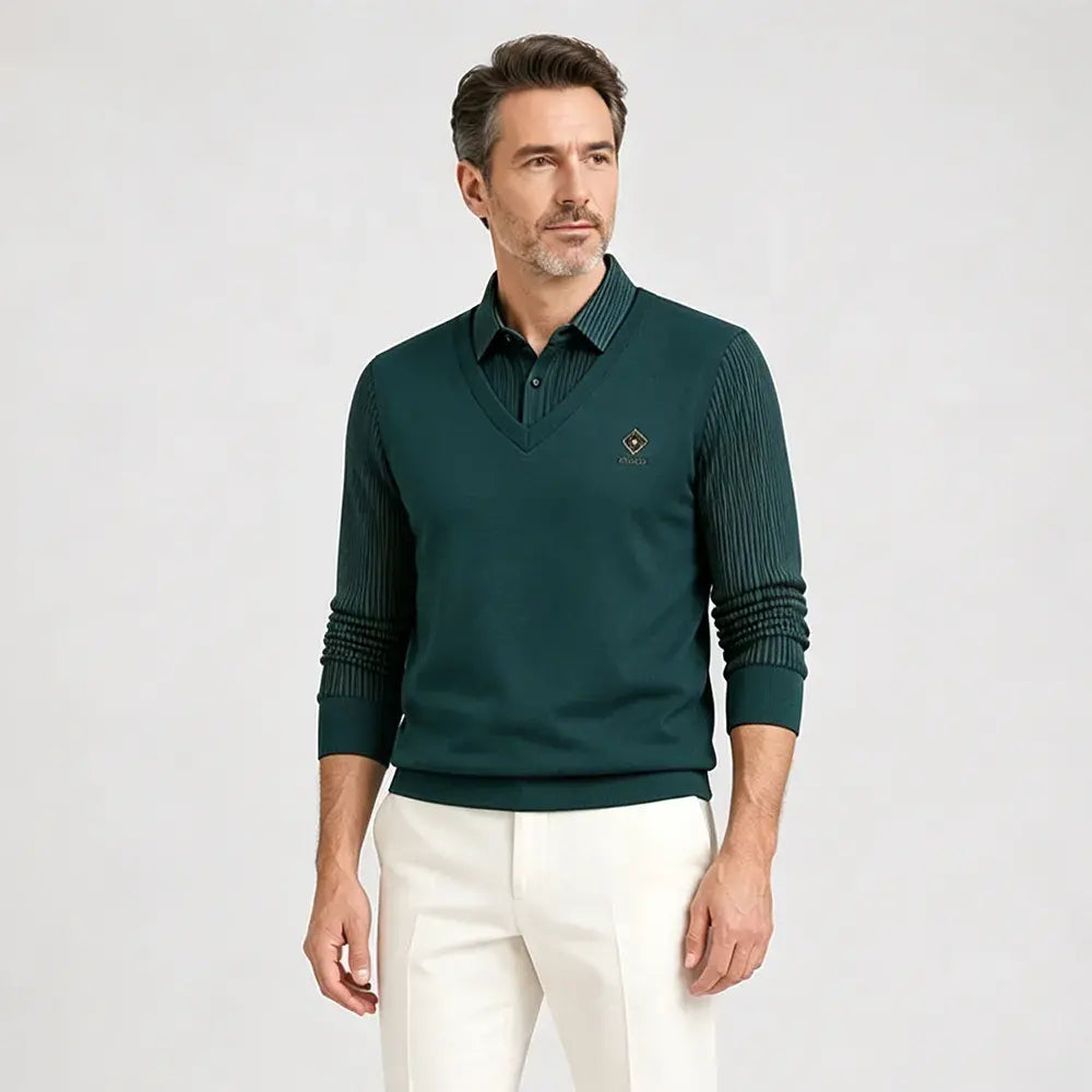 👔🔥🔥【Év végi promóció】🔥【M-4XL】Férfi prémium kasmír kétrészes, minden az egyben meleg felső