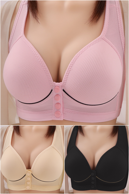 😍【3 ks v balení】Nová dámská podprsenka bez kostic s prodyšným materiálem a push-up efektem. Bezešvý a pohodlný střih.【Pro hmotnost 40–100 kg】