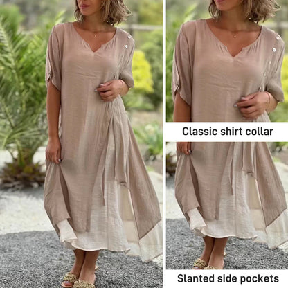 ✨Poslední den – sleva 50 %【S-4XL】✨ Módní a pohodlné letní šaty, prodyšné, lichotivého střihu a snadno kombinovatelné.
