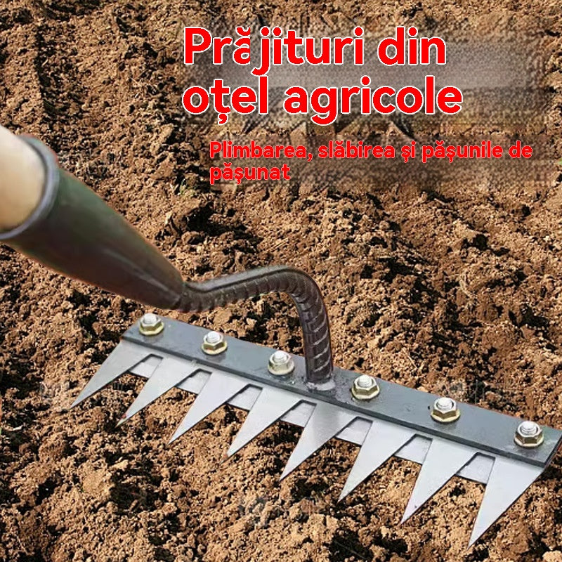 ⛏️🌱Artefakt za plijevljenje s motikom za kopanje u poljoprivredi, uzgoj povrća, alat za rahljenje tla, žestoke čelične grablje s čavlima
