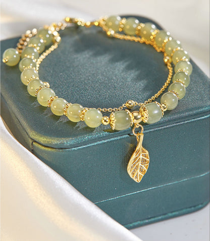 ✨Nový 14K zlatý náramok Hetian Jade