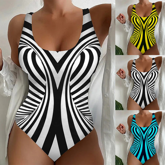 🥰【Zadnji dan – 50 % popust】🔥【S~5XL】Enodelne kopalke s potiskom iz hitro sušečega materiala 🏖️