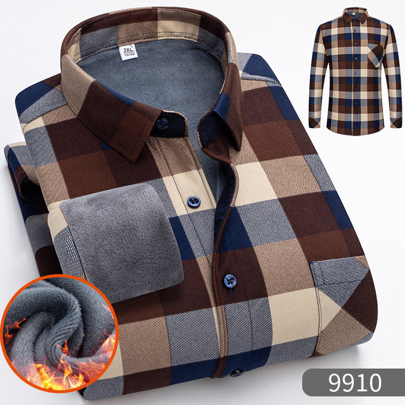 👔 【L-5XL】Męska zimowa biznesowa koszula z długim rękawem, ciepła i elegancka