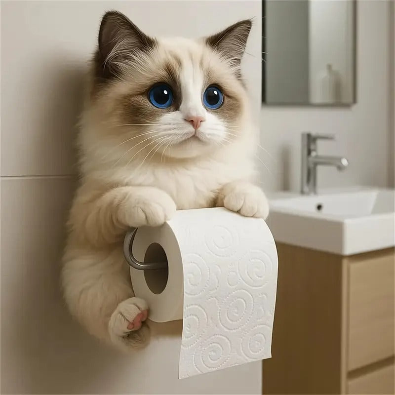 🐱🐱【Žhavý výprodej letošního roku】Držák toaletního papíru s roztomilým kočičím vzorem
