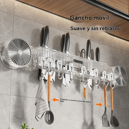 👍Super útil🏆 Soporte de pared multifuncional para cuchillos de cocina con ventosa - No requiere perforación