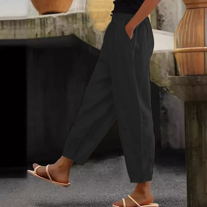 😍💕-48% kedvezmény💕【40-120 kg】Női pamut-len casual nadrág ✅️Utánvéttel