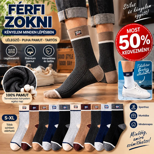 🧦🧦【10/20 pár】Új, puha és kényelmes férfi tiszta pamut zokni, nedvszívó és szagálló.