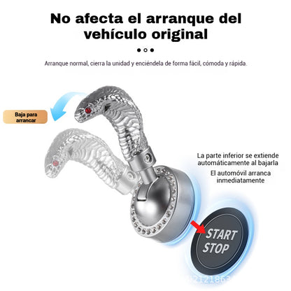 🚗Carcasa metálica en forma de serpiente para modificación del arranque de un solo toque, cubierta protectora del botón de encendido