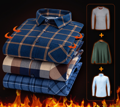 👔 Zimska polovična cijena 🔥【L-5XL】La nueva camisa térmica de terciopelo de doble cara para hombre de otoño e invierno está de moda y es versátil.