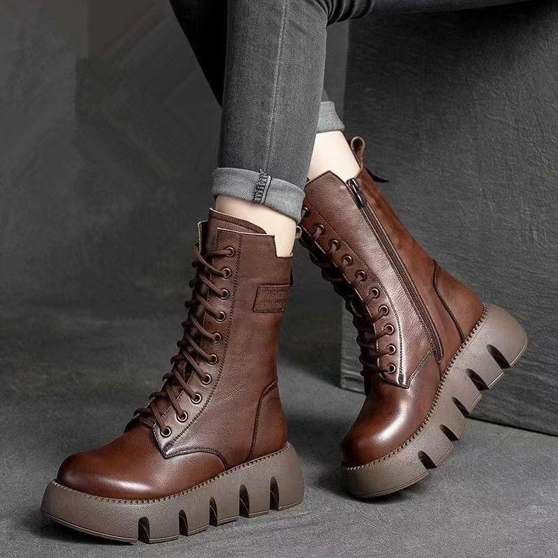 ⏳ 50% popusta 👢【35-40】Visokokvalitetne ručno izrađene ženske čizme od mekane kože s debelim potplatom, popularan model za jesen i zimu.
