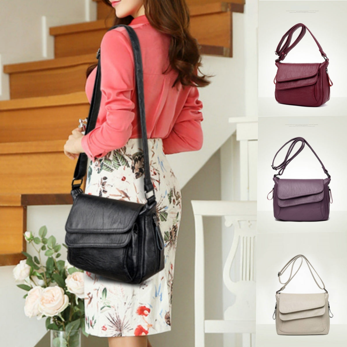 ✨👜 Ova elegantna torba za nošenje preko ramena izrađena je od visokokvalitetne mekane kože, idealna za svakodnevne i udobne izlaske.