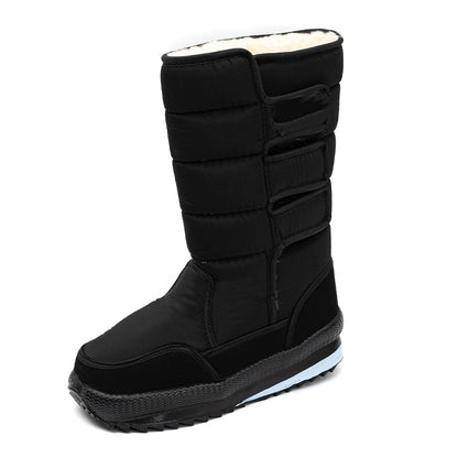 👢【Μέγεθος 36-47】🔥 Ανθεκτικές και άνετες ψηλές μπότες χιονιού, αντιολισθητική σόλα, ζεστή εσωτερική επένδυση, χειμερινά παπούτσια με επένδυση βαμβακιού