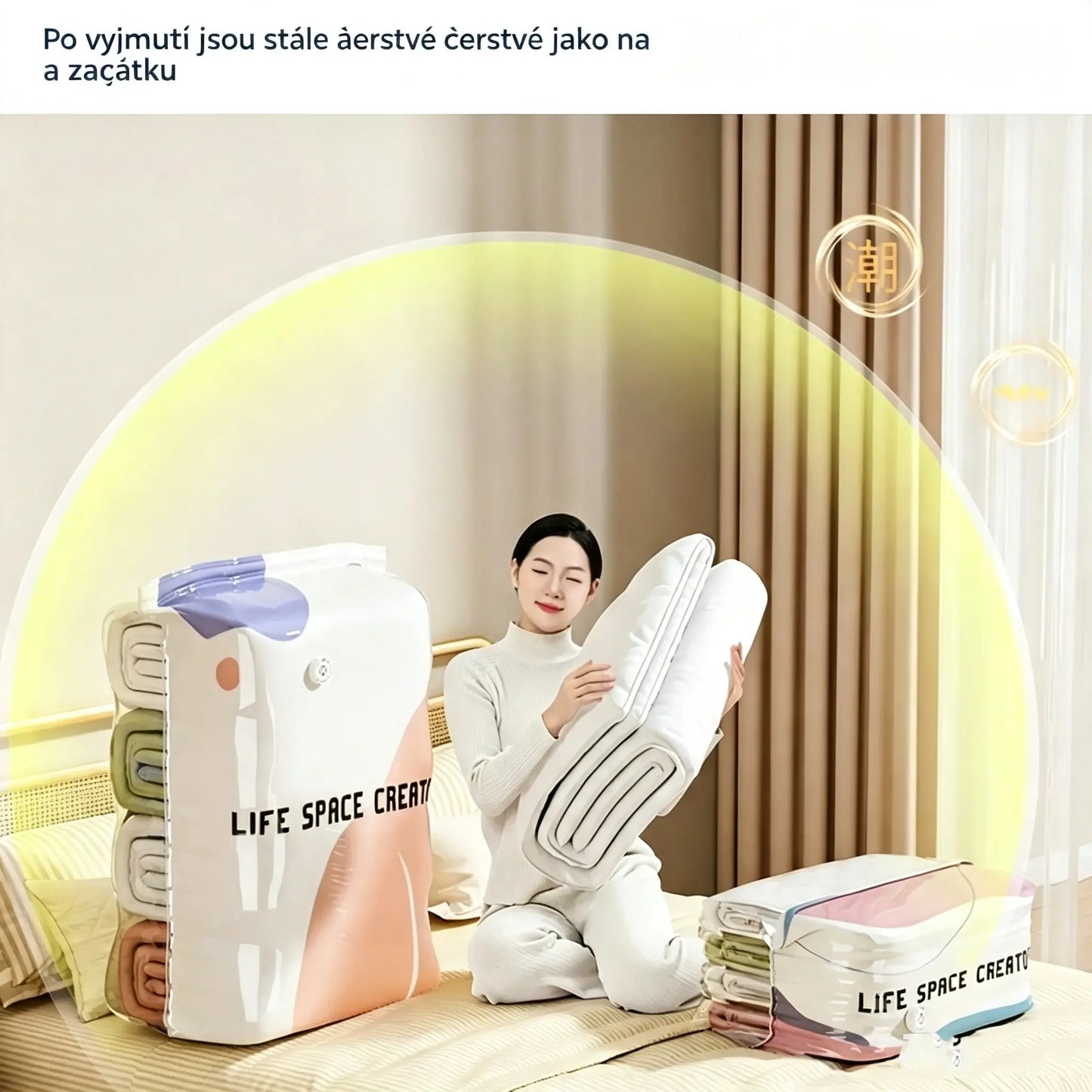 👕📦【5 kusů v sadě!】Vakuové kompresní úložné sáčky na oblečení – bez pumpy | Zesílené provedení s dvojitým těsnicím zipem,dobírka