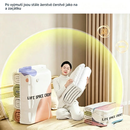 👕📦【5 kusů v sadě!】Vakuové kompresní úložné sáčky na oblečení – bez pumpy | Zesílené provedení s dvojitým těsnicím zipem,dobírka