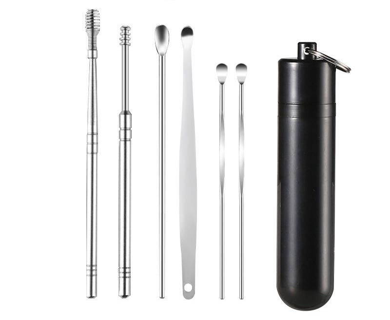 👂Juego de 6 herramientas para eliminar el cerumen con tubo de almacenamiento