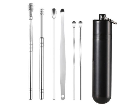 👂Juego de 6 herramientas para eliminar el cerumen con tubo de almacenamiento