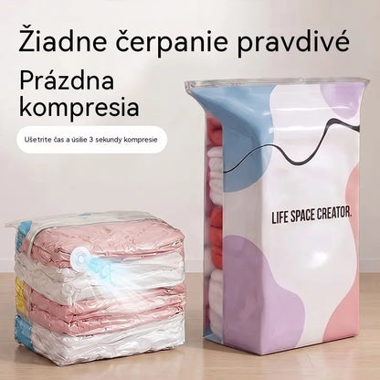 🧳 【5 kusů】💨 Velké kompresní vakuové úložné sáčky s lisováním – bez potřeby vakuové pumpy, nepropustné provedení, ideální pro úsporu místa v kufru i domácnosti ✈️
