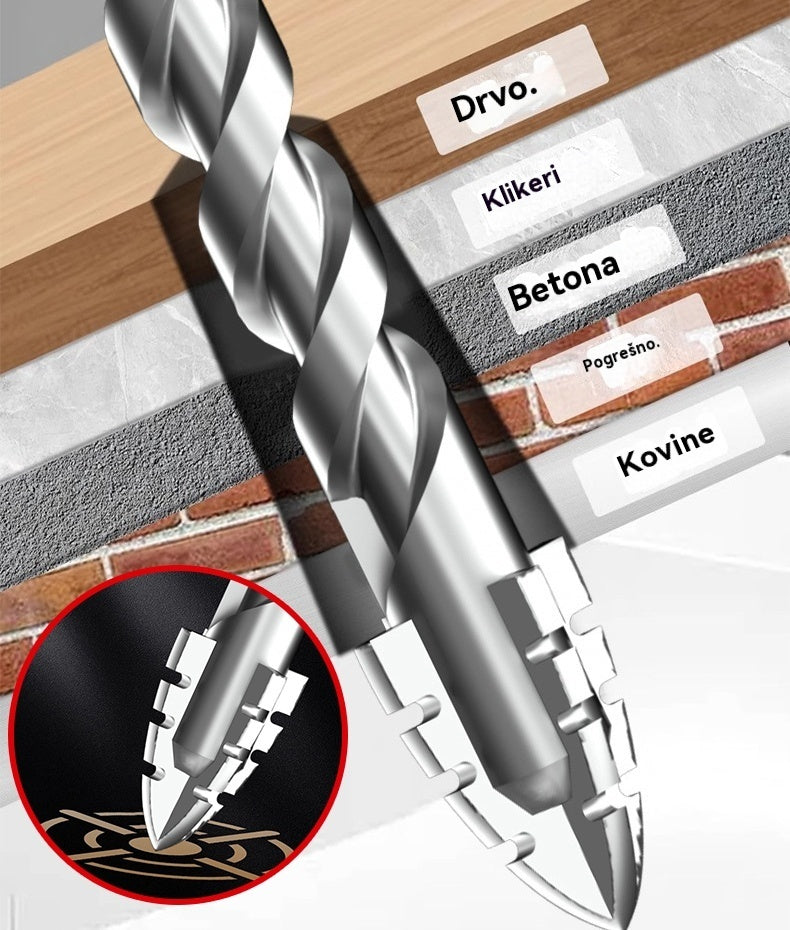 🔥🧰Sedma generacija ekscentričnog svrdla od super tvrdog volframovog čelika s nazubljenim rubom